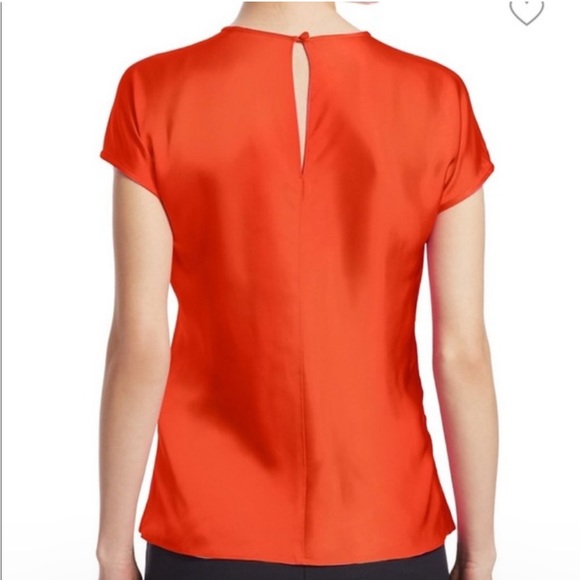 • Helmut Lang • Cap Sleeve Satin Orange Blouse Top Short Sleeve xs Womens - Picture 2 of 5